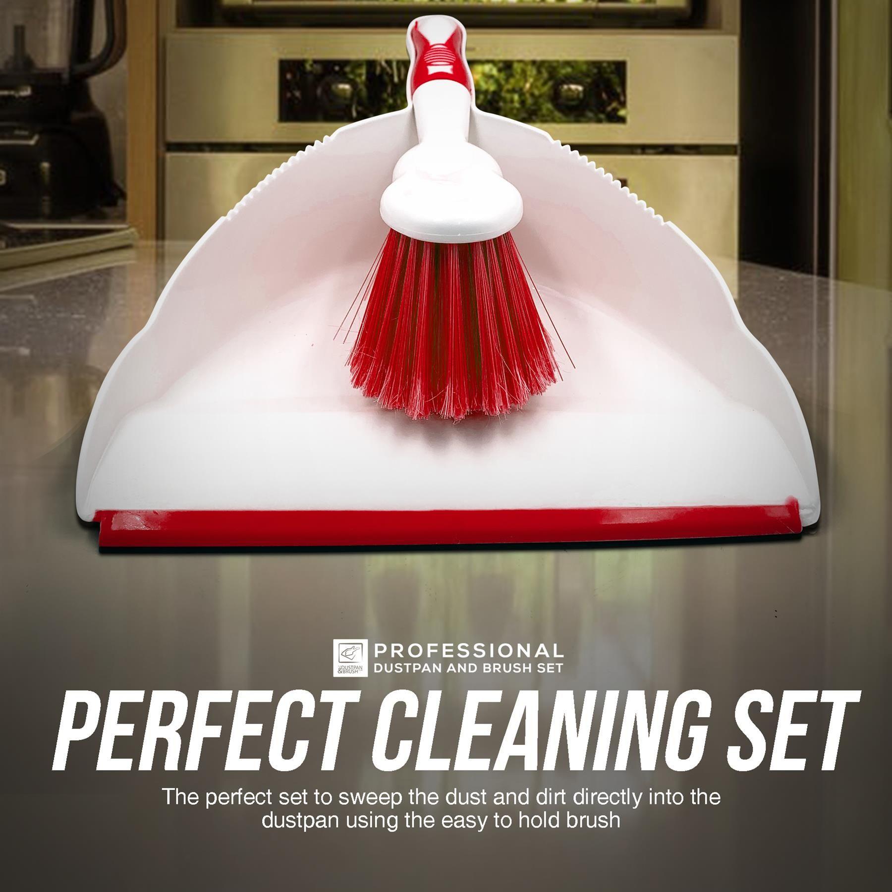 Deluxe Red Dustpan and Brush Set