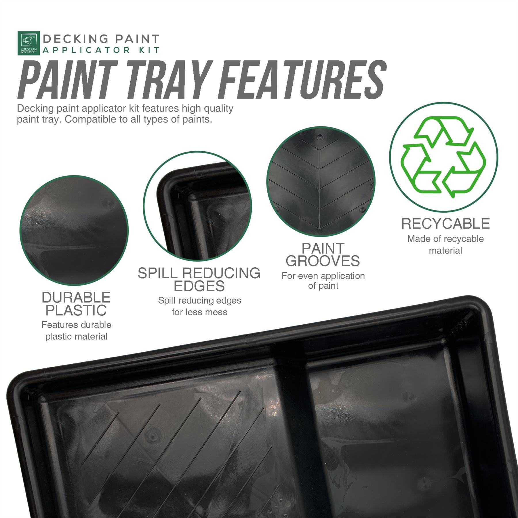 Complete Decking Paint Applicator Kit with Tray & Handle
