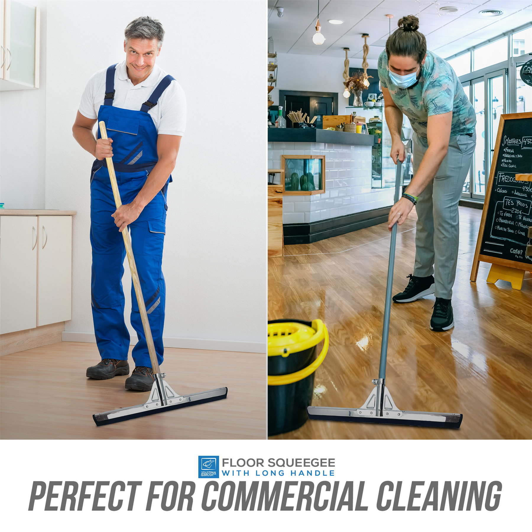 18" Foam Floor Squeegee with Wooden Handle