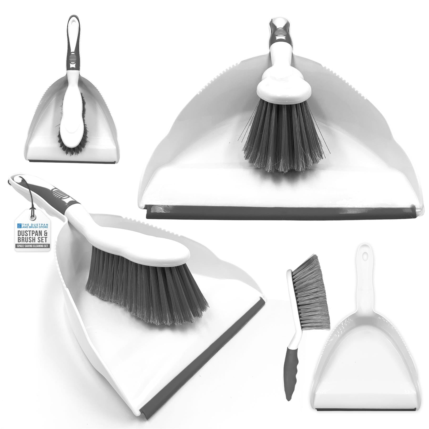 Deluxe Dustpan and Brush Set - Grey