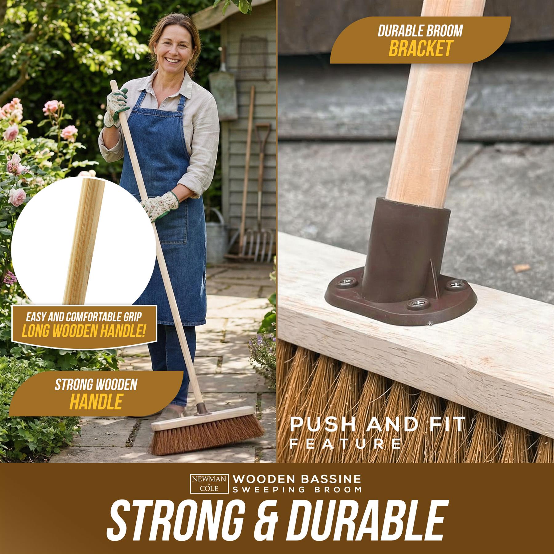 18" Newman & Cole Soft Coco Broom | Outdoor Decking Brush