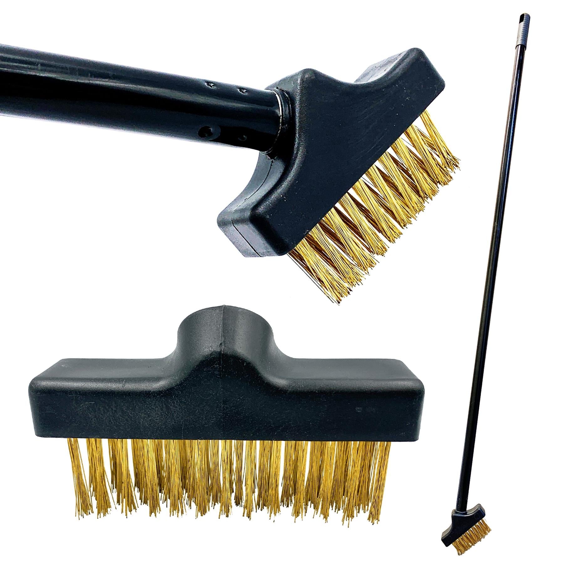 Twin Pack Patio Weed Brush Set with Handle – Weed & Moss Brush