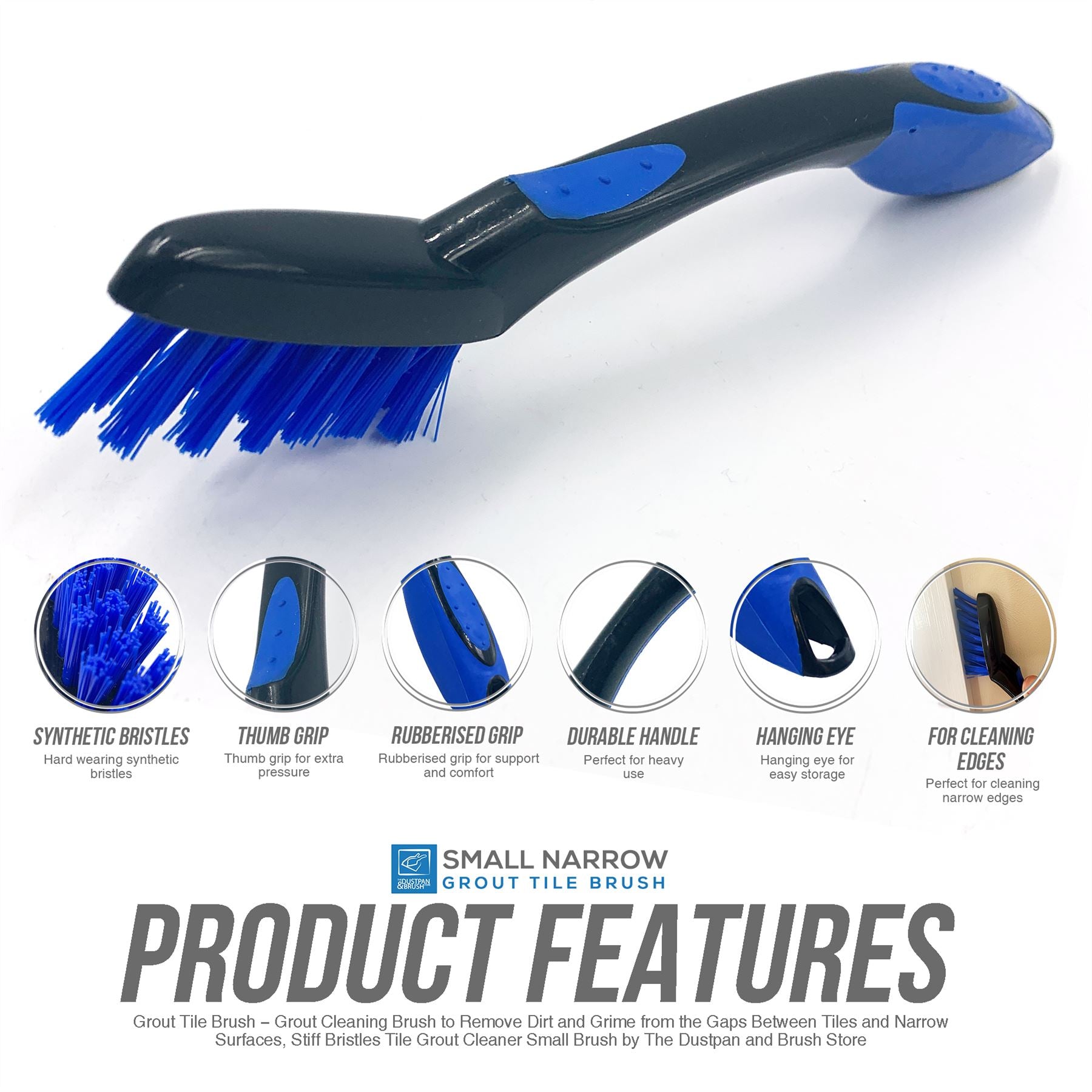 Soft Grip Grout Cleaning Brush – Single or Pack of 3
