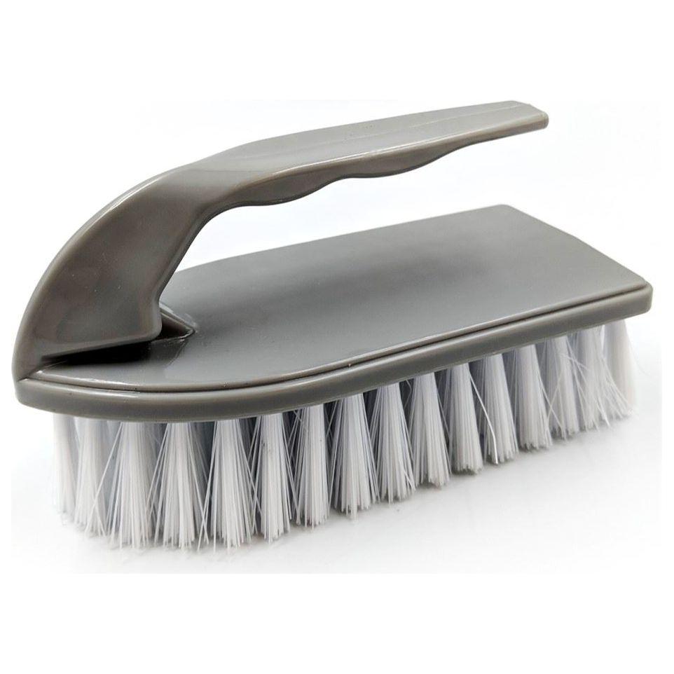 Iron Floor Scrubbing Brush | Stiff Nylon Hand Scrub Brush