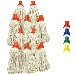 Red Colour Coded Cotton Mop Heads 12PY Pack of 10