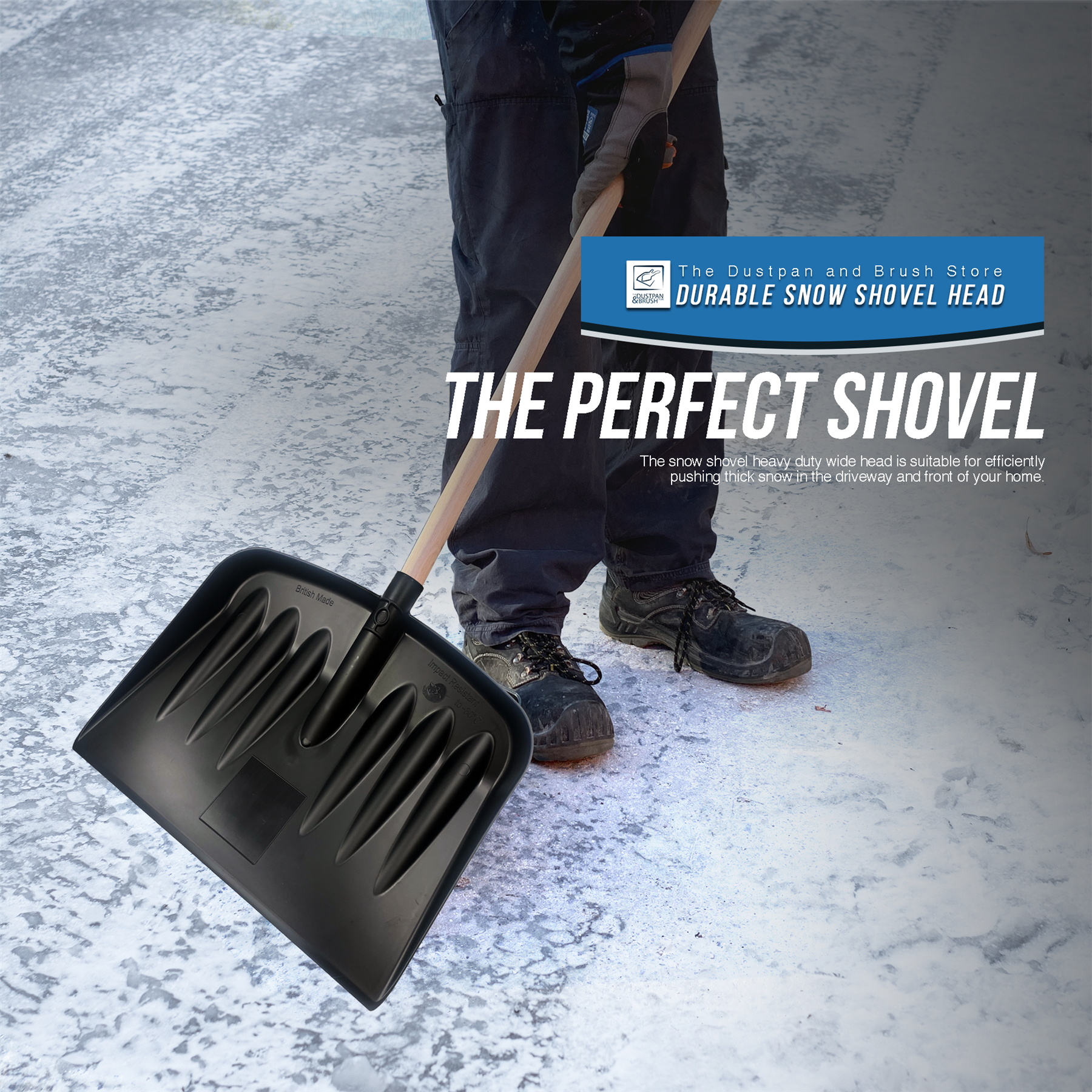 Replacement Plastic Snow Shovel Scoop Head – 44cm Wide