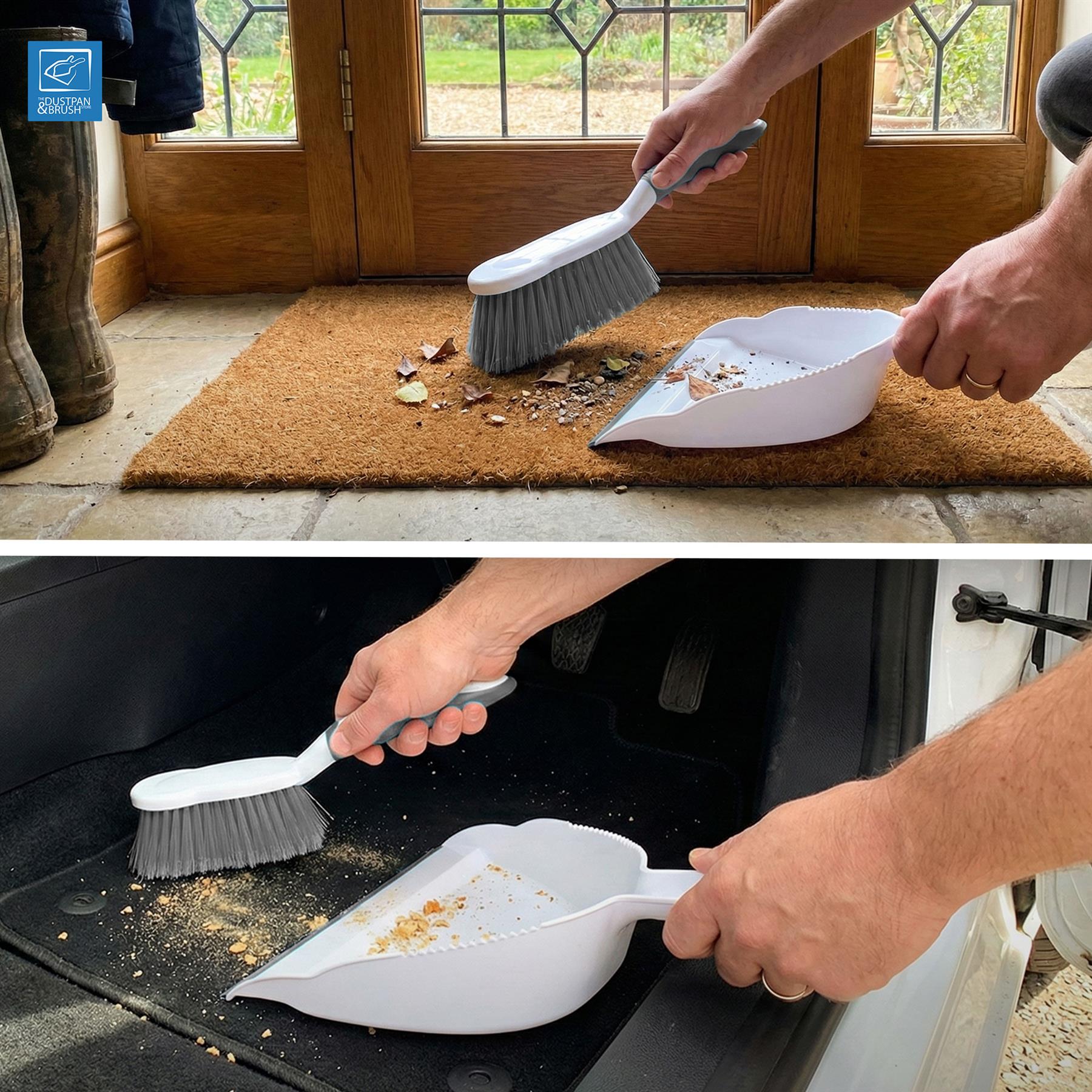 Deluxe Dustpan and Brush Set - Grey