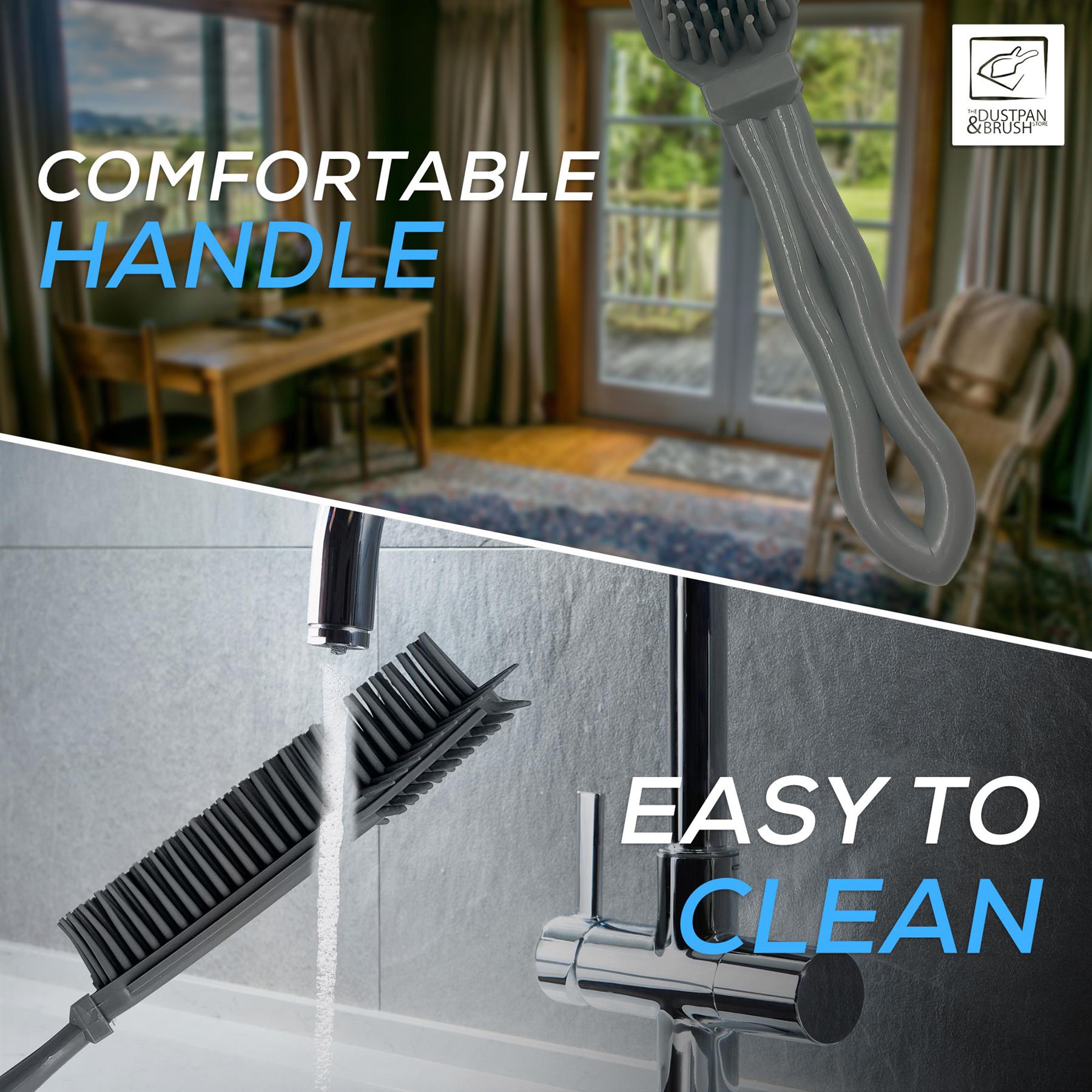 Grey Rubber Hand Brush for Pet Hair & Sofas