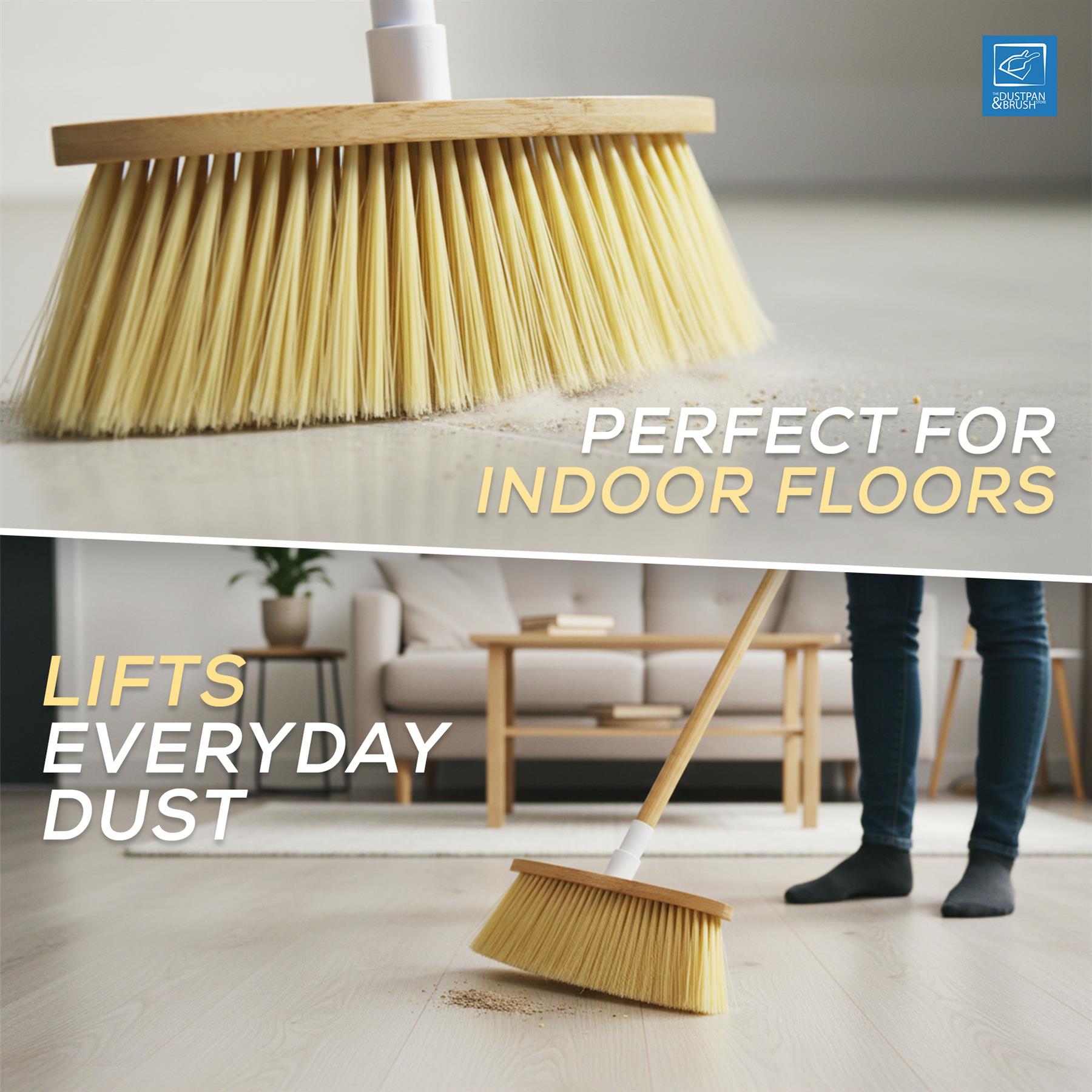 Bamboo Indoor Soft Broom for Hard Floors & Carpets