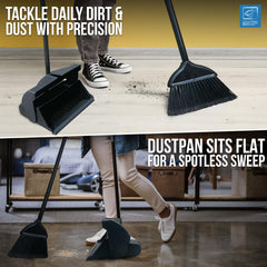 Long Handled Dustpan and Brush Set – Upright Floor Cleaner for Easy Cleaning