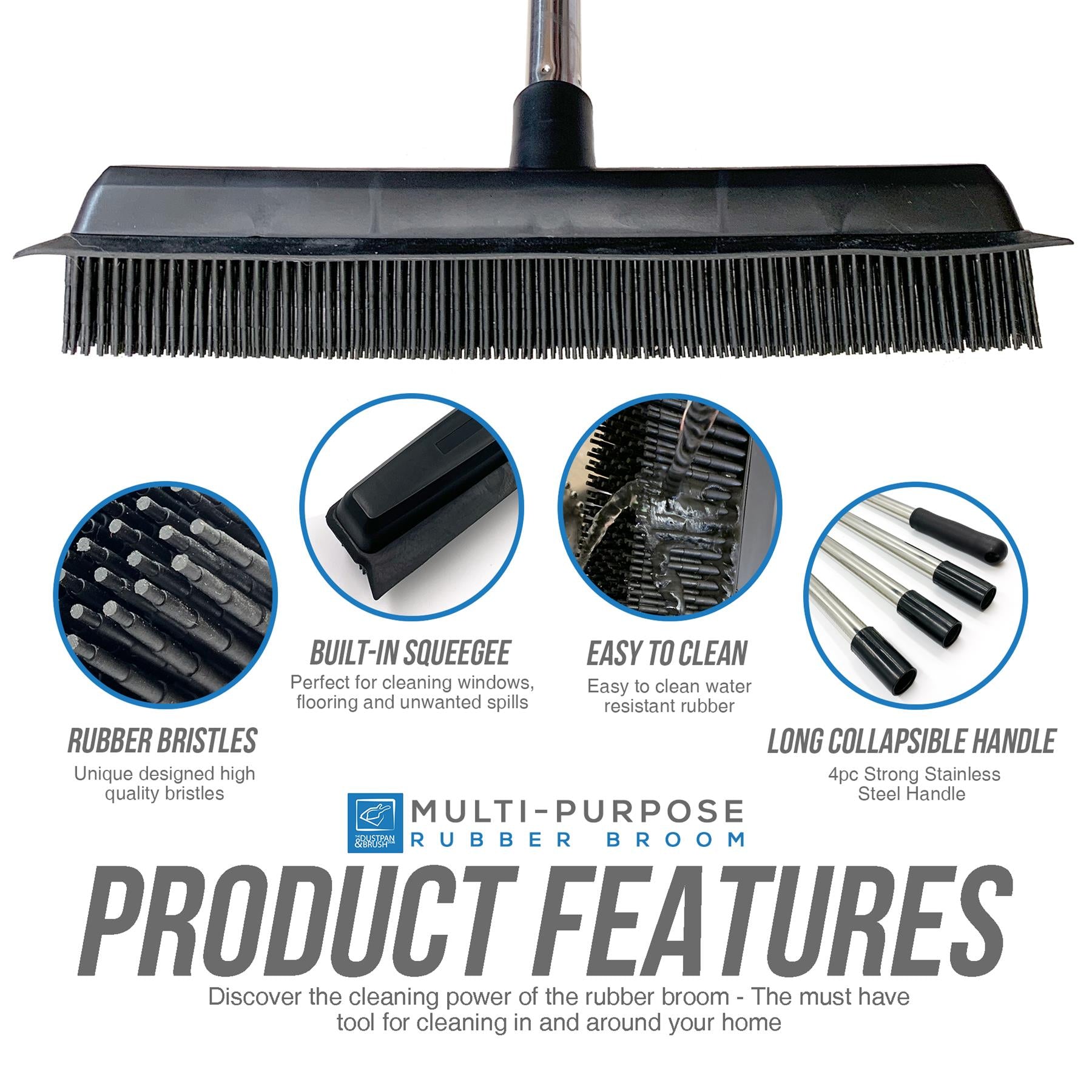 Multi Purpose Rubber Broom