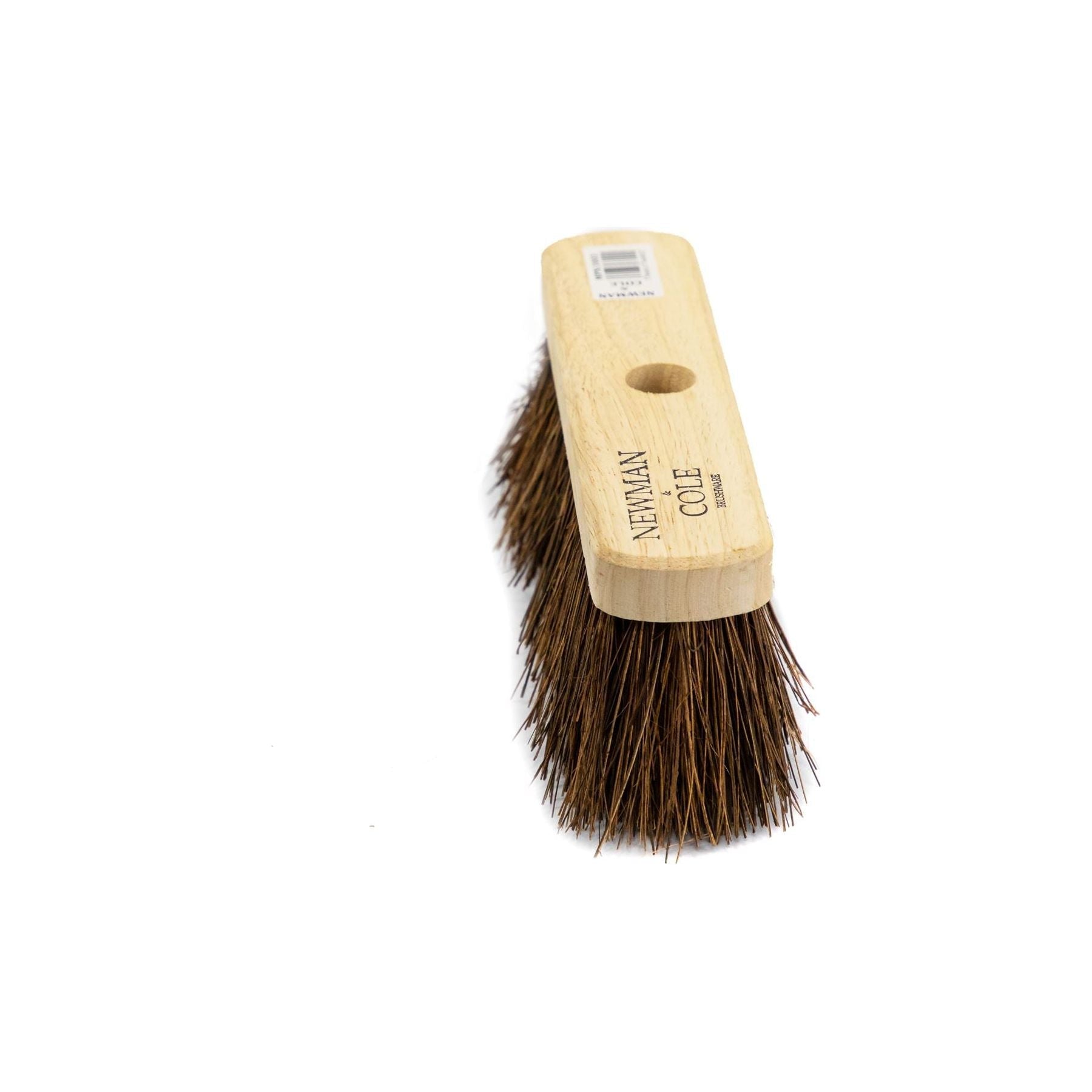 10" Newman & Cole Stiff Bassine Broom with Wooden Handle - Outdoor