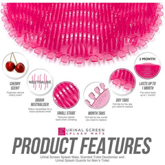 Urinal Screen Cherry Pink – Splash Mat & Odour Control