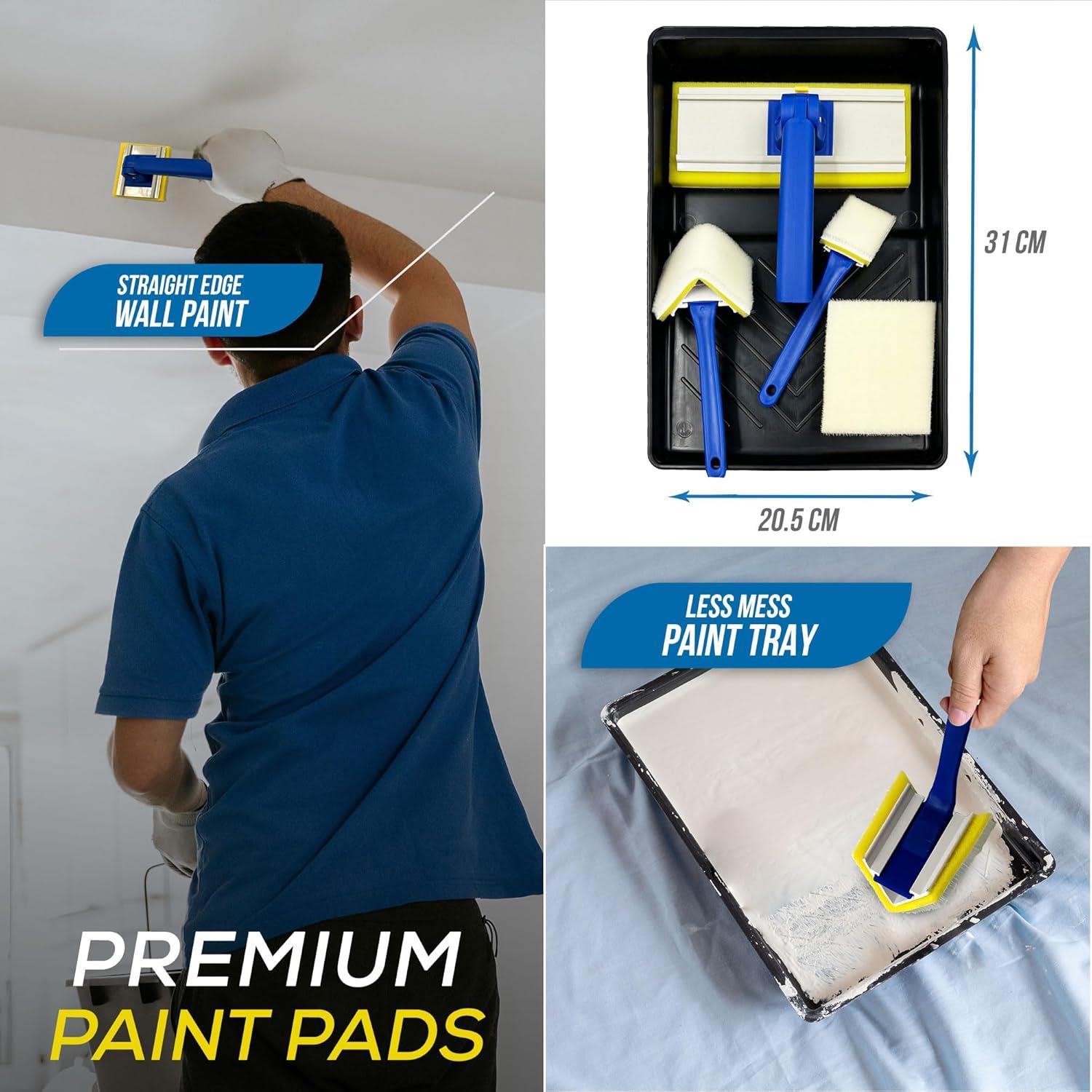 Paint Pad Set with Tray for Walls, Ceilings & Edging