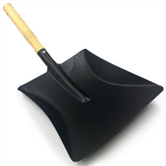 9" Galvanised Black Coal Shovel and Wooden Handle