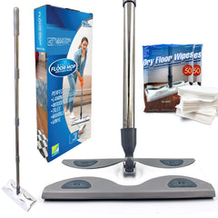 Static Floor Mop with 2 Packs of 50 Dry Wipes