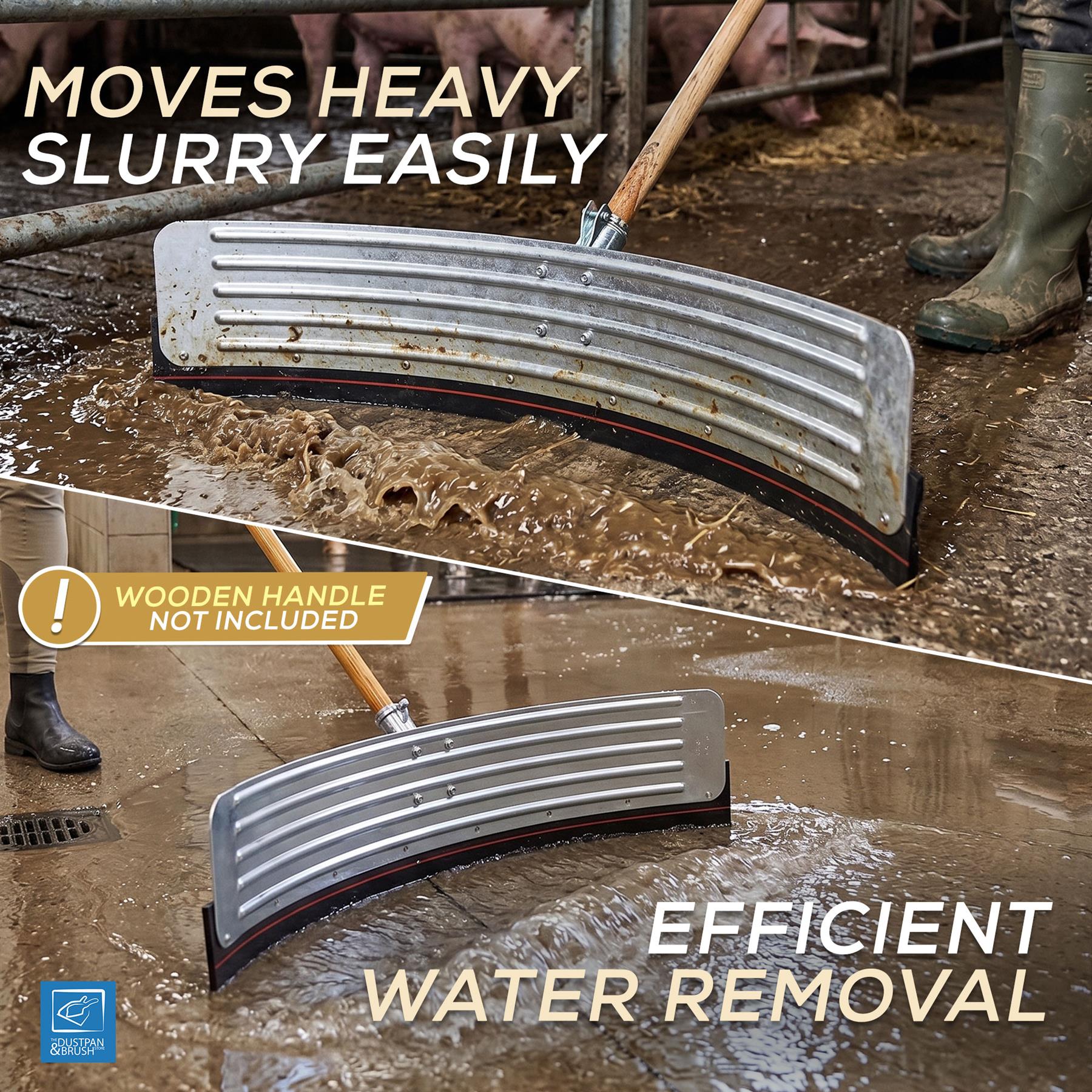 22" Curved Metal Floor Squeegee Head with Rubber Blade