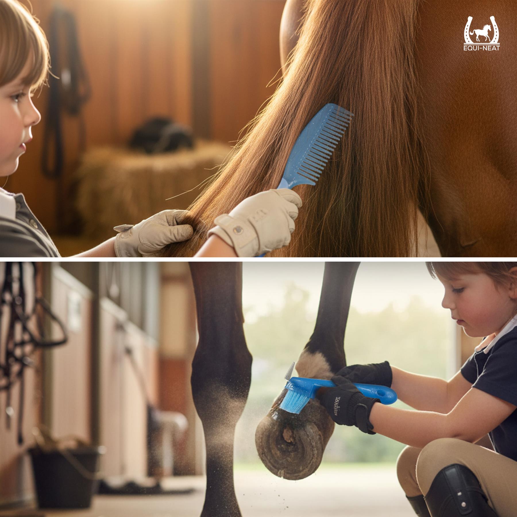 Equi-Neat Kids Horse Grooming Kit Blue – 5 Piece Set