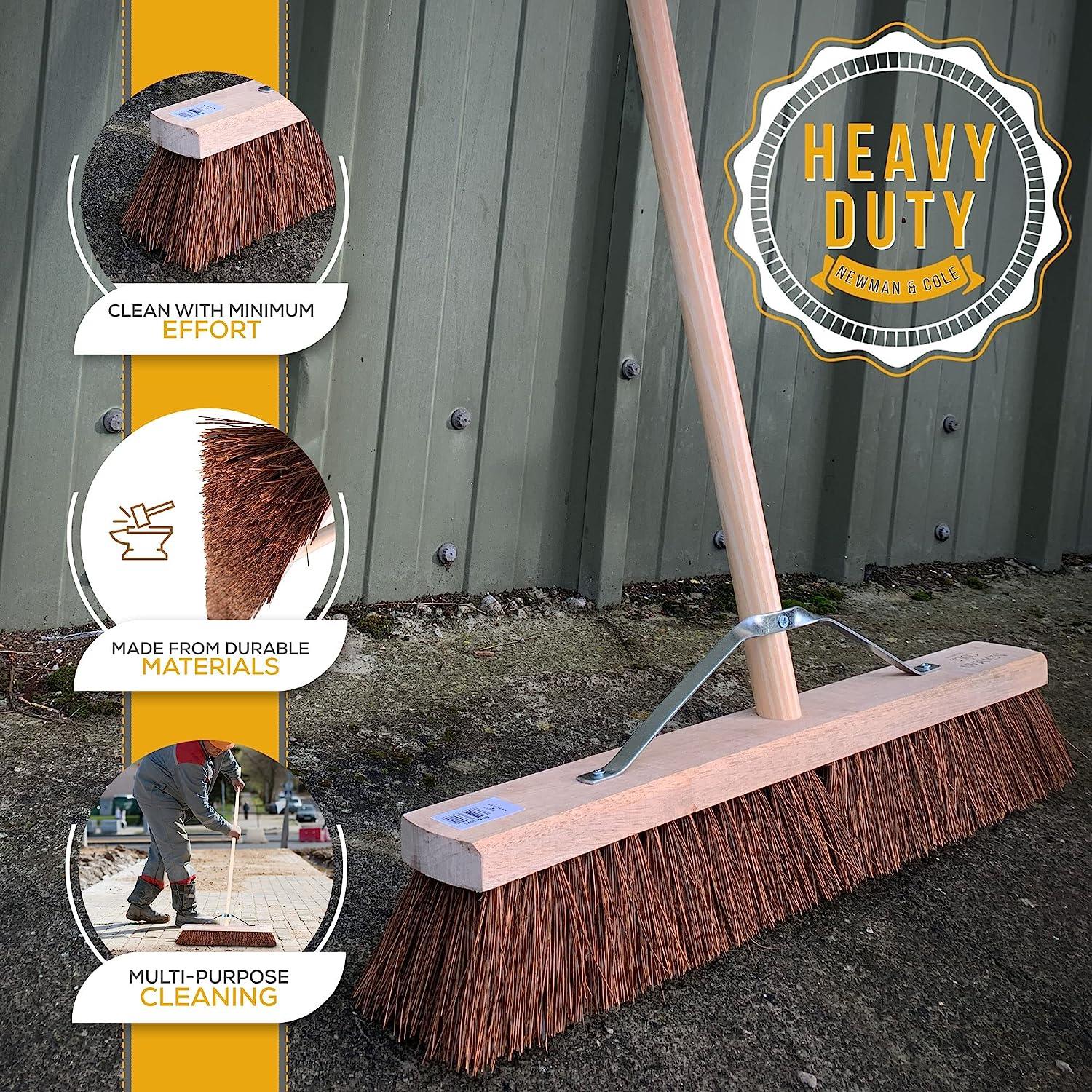 24" Newman & Cole Stiff Bassine Broom with 4ft6 Handle & Metal Stay