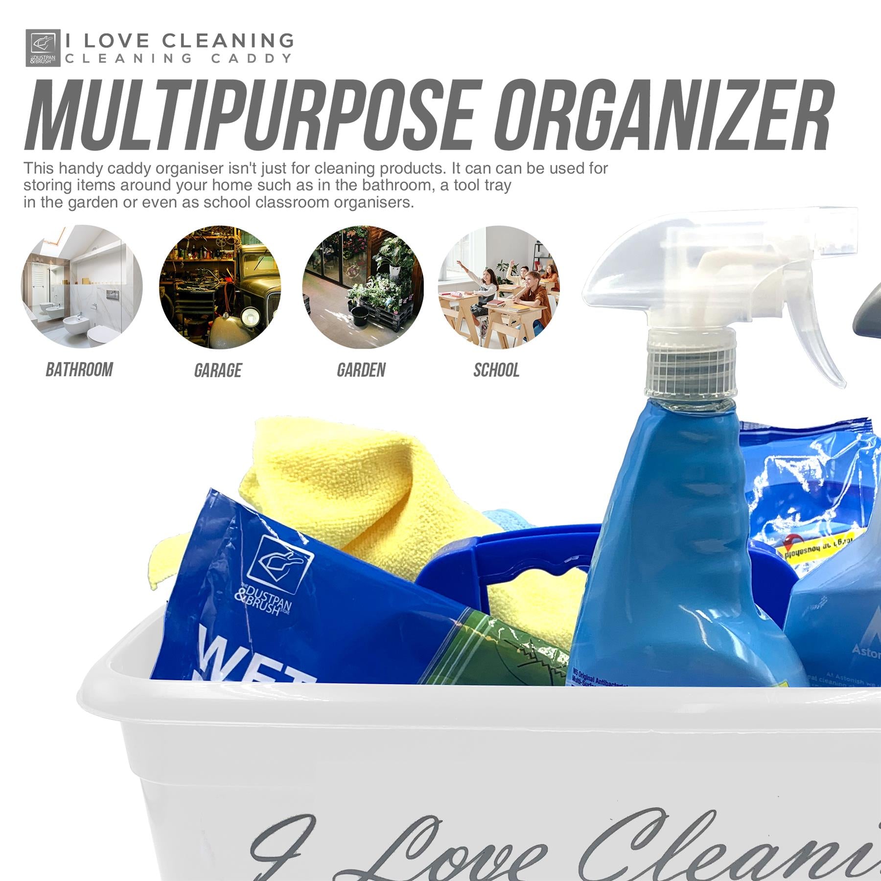 I Love Cleaning Caddy | Cleaning Supplies Storage Tray