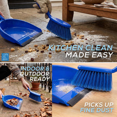 Blue Colour Coded Dustpan and Brush Set