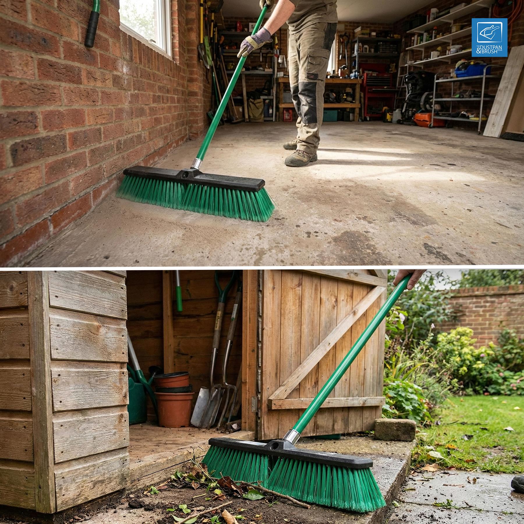 18" Heavy Duty Outdoor Yard Broom with Metal Handle