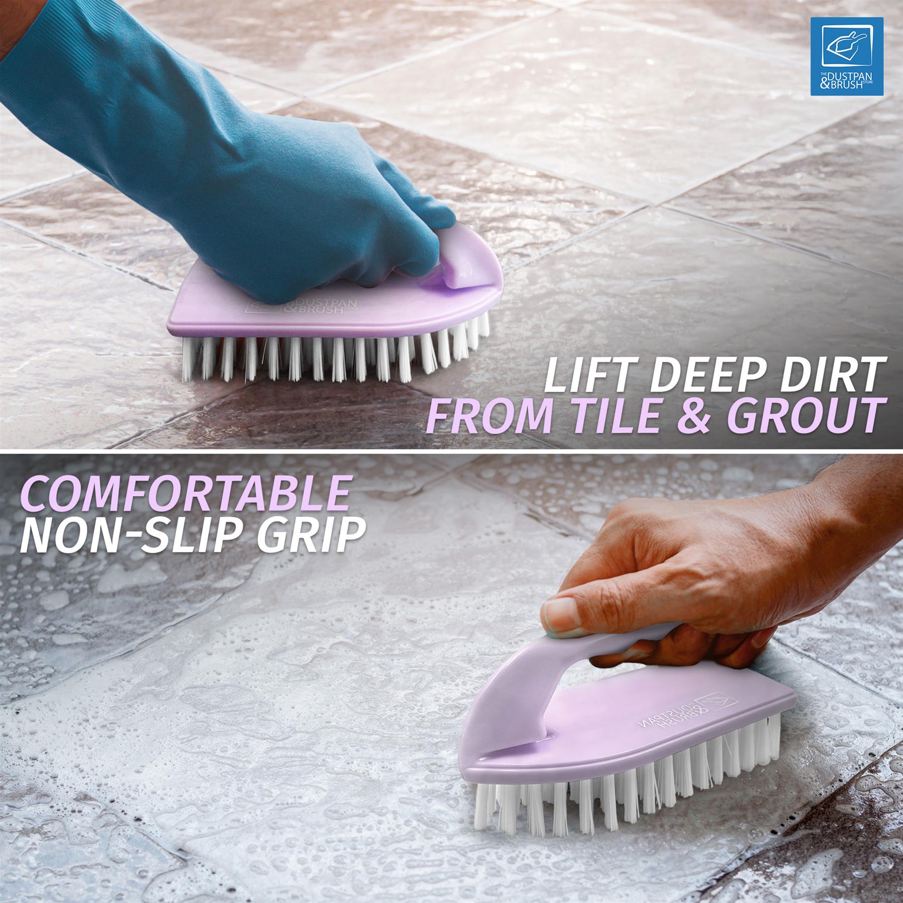 Lilac Iron Scrubbing Brush with Stiff Bristles