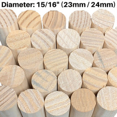 Pack of 25 Wooden Broom Handles 4ft (120cm) 15/16" (23-24mm)