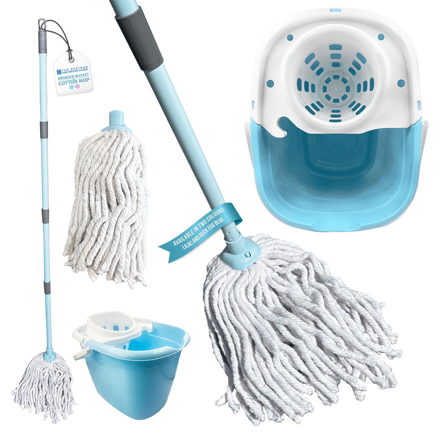 Duck Egg Mop and Bucket Set | Cotton Mop with Wringer