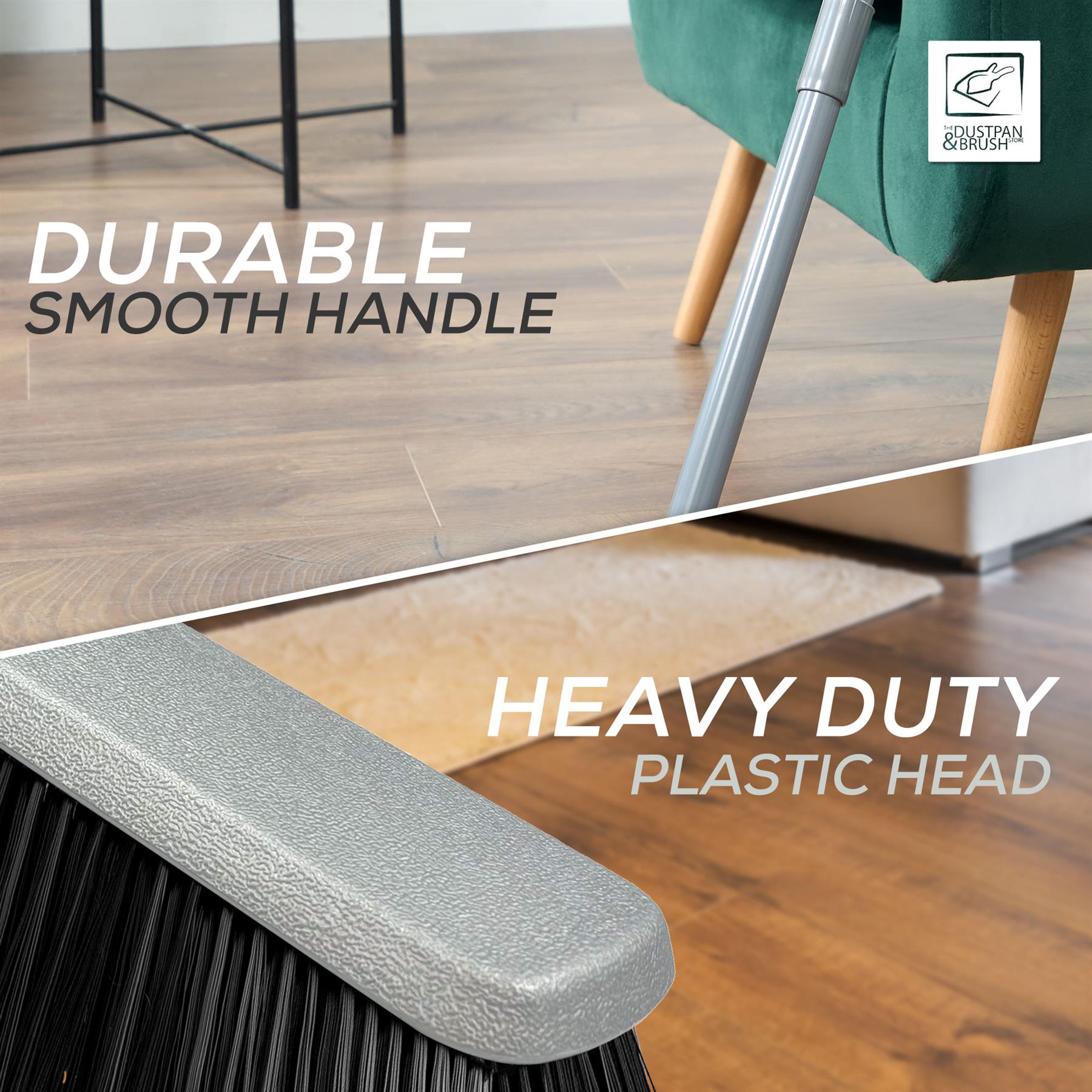 Soft Indoor Broom with 4 Piece Metal Handle