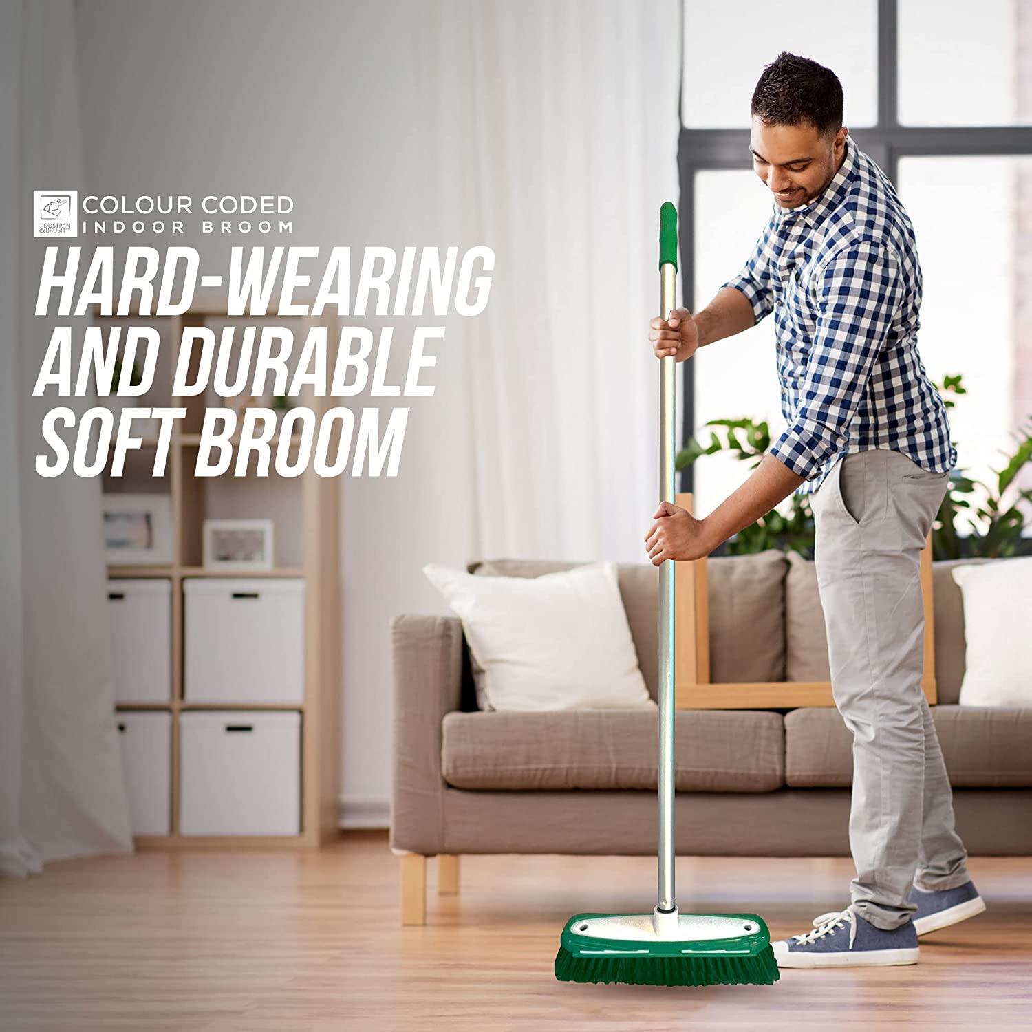 Green Colour Coded Broom Head & Handle