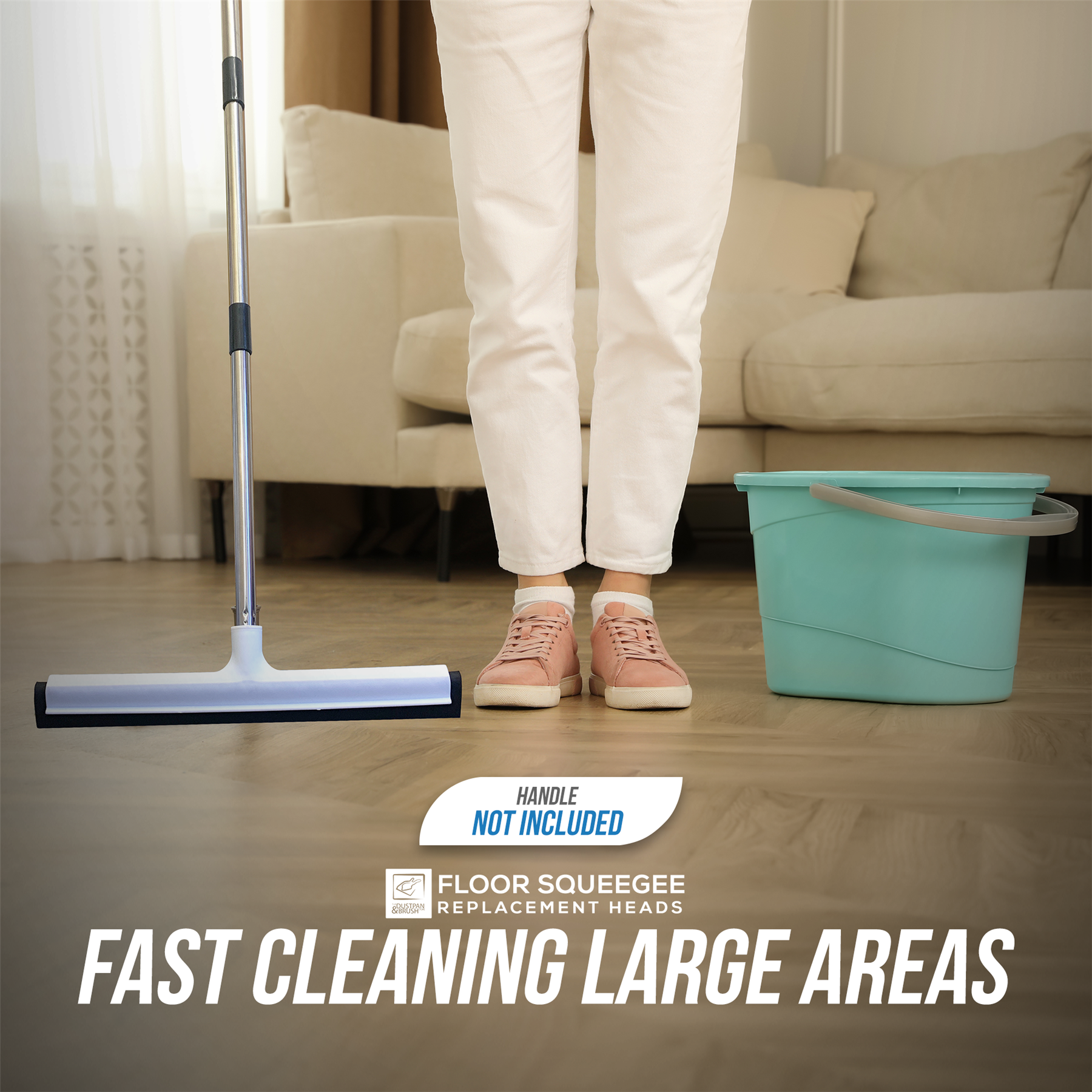 45cm White Floor Squeegee Replacement Head | Foam Blade