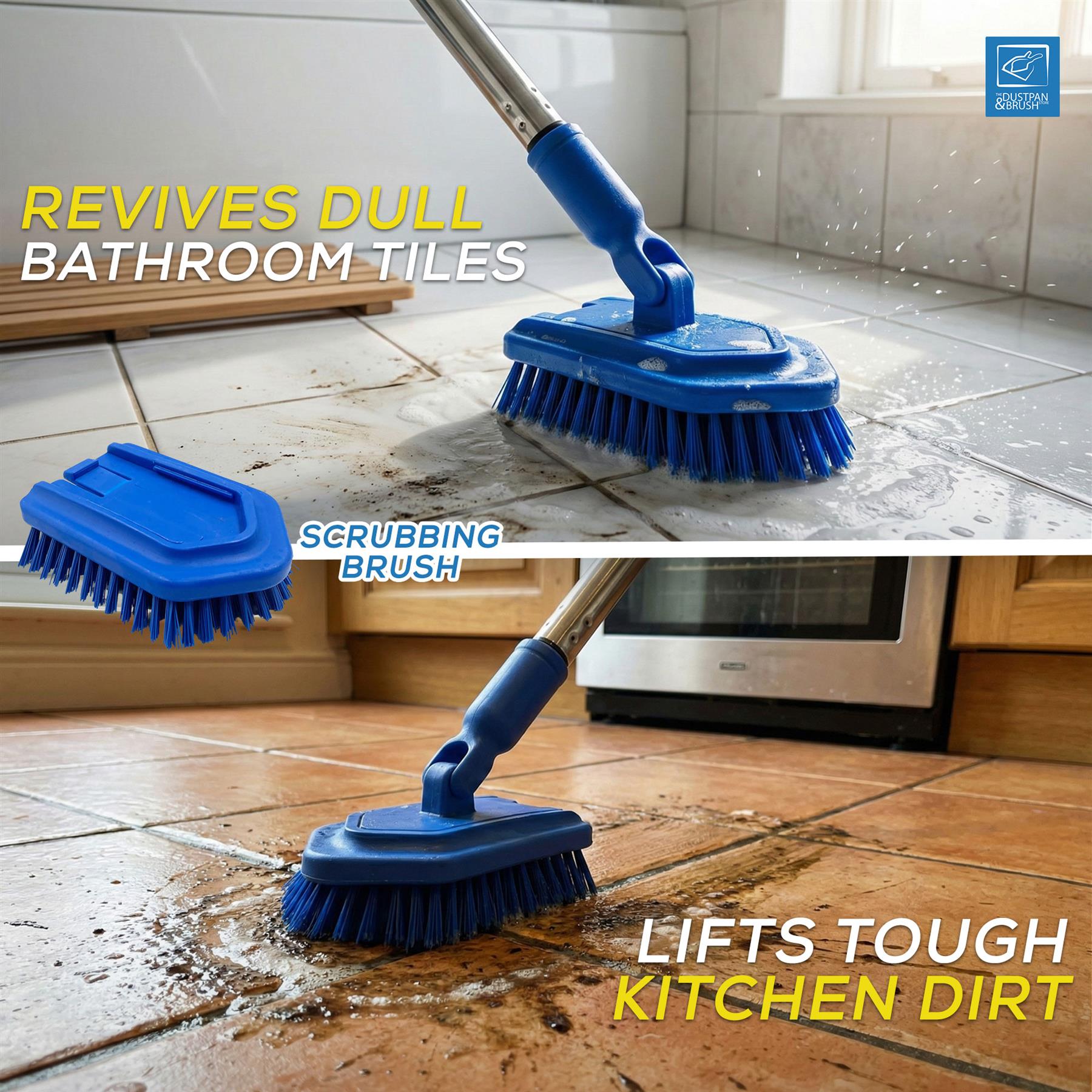 3-in-1 Bathroom Cleaning Set with 4 Piece Long Handle