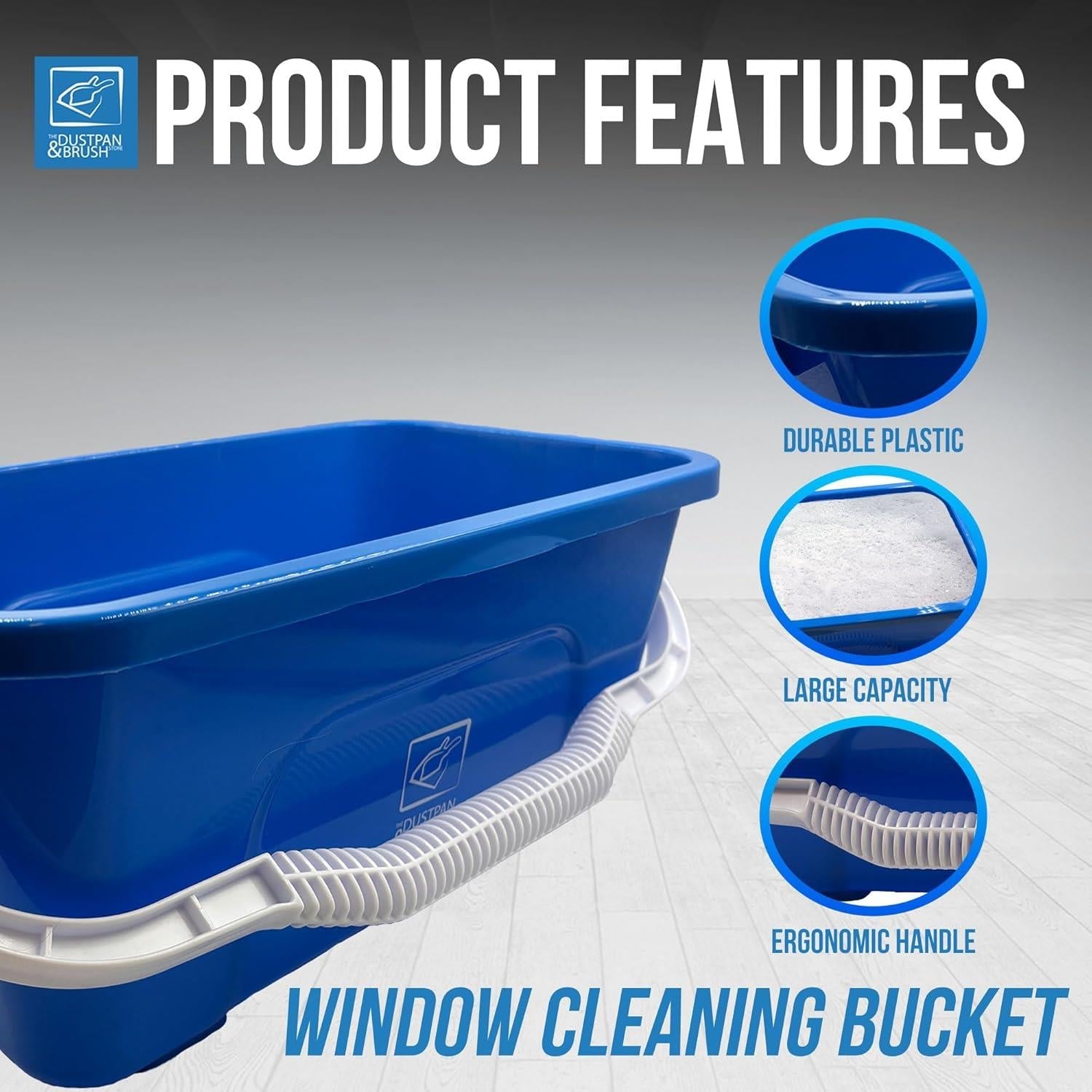 Blue Rectangle Window Cleaning Bucket 42cm – Squeegee Bucket