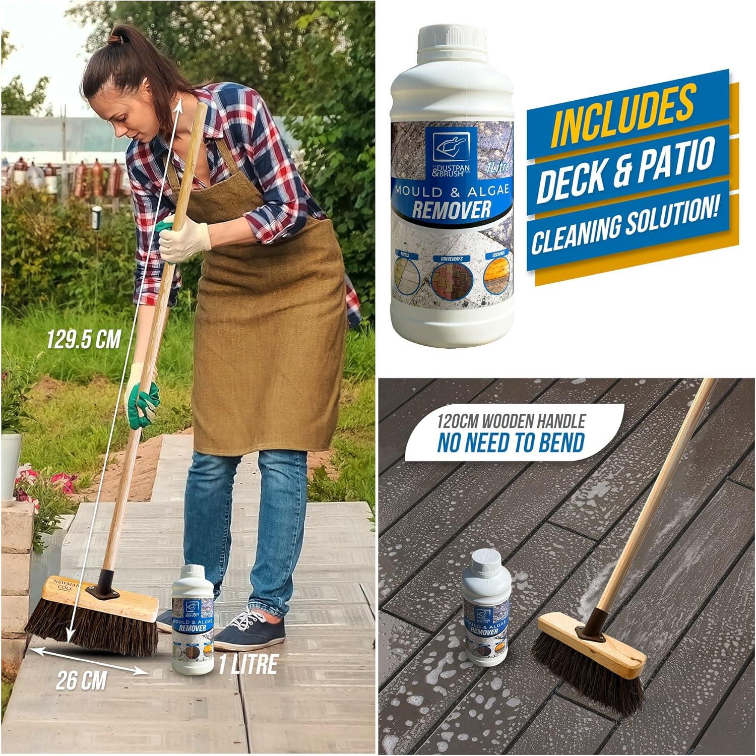 Patio Cleaning Set | Deck Brush & 1L Mould Remover Solution
