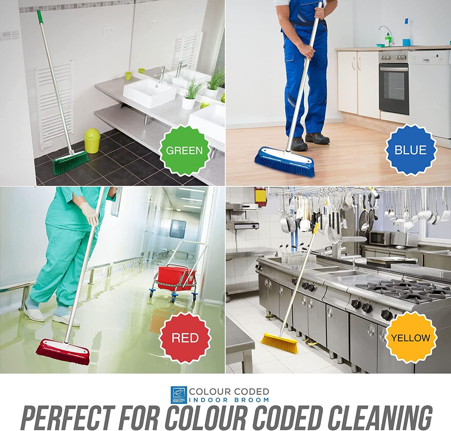 Blue Colour Coded Broom Head & Handle