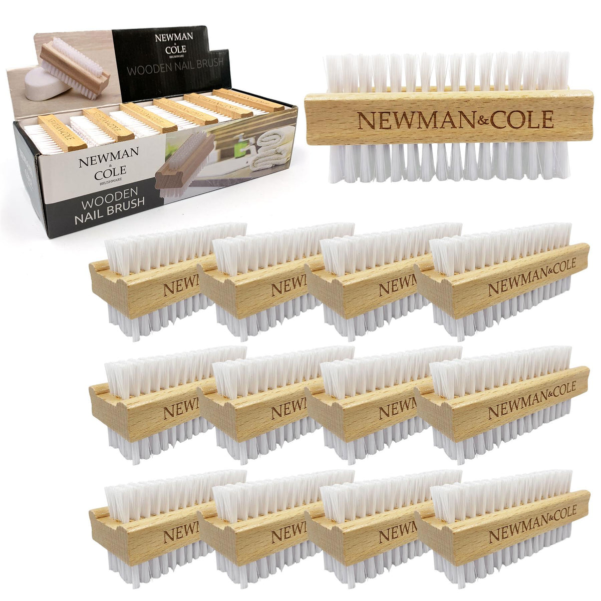 Newman & Cole Wooden Nail Brush | Pack of 12