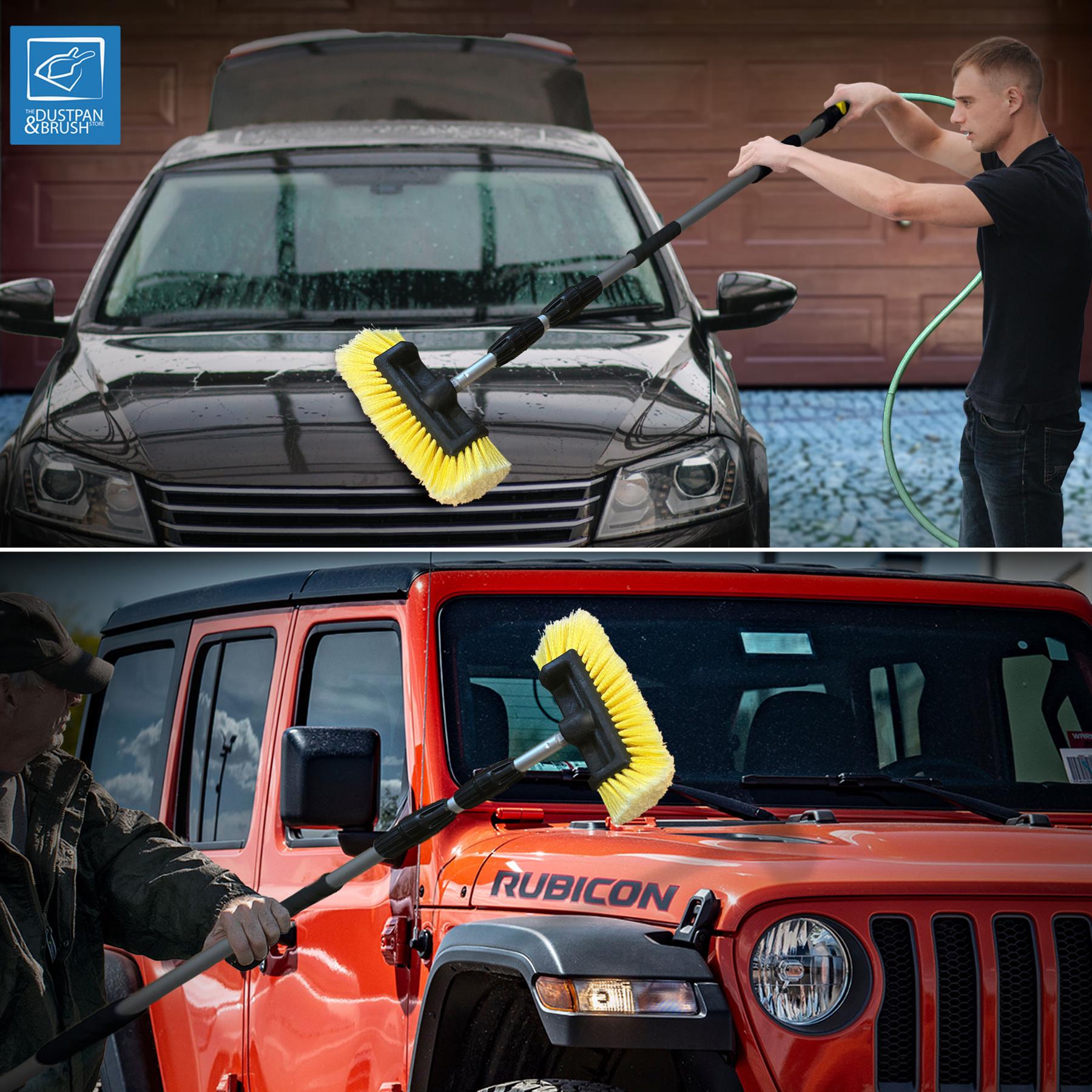 Water Flow Car Wash Brush | Telescopic 3 Section Wash Brush