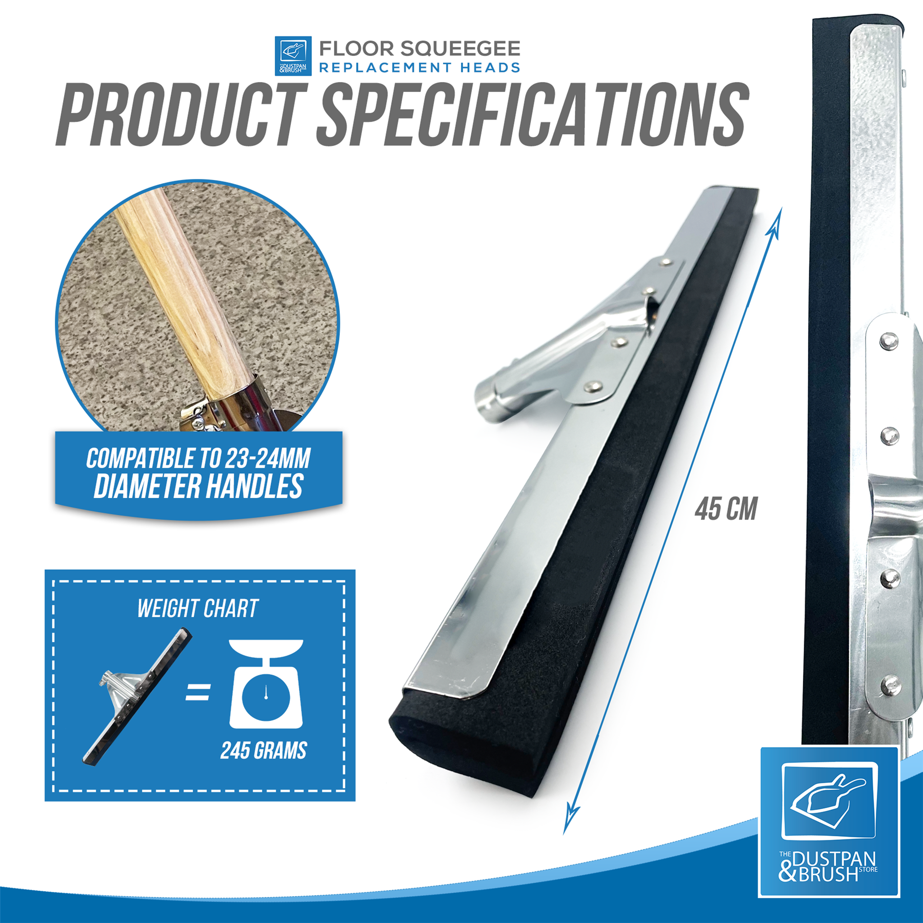 18" Black Foam Floor Squeegee Blade