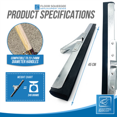 18" Black Foam Floor Squeegee Blade