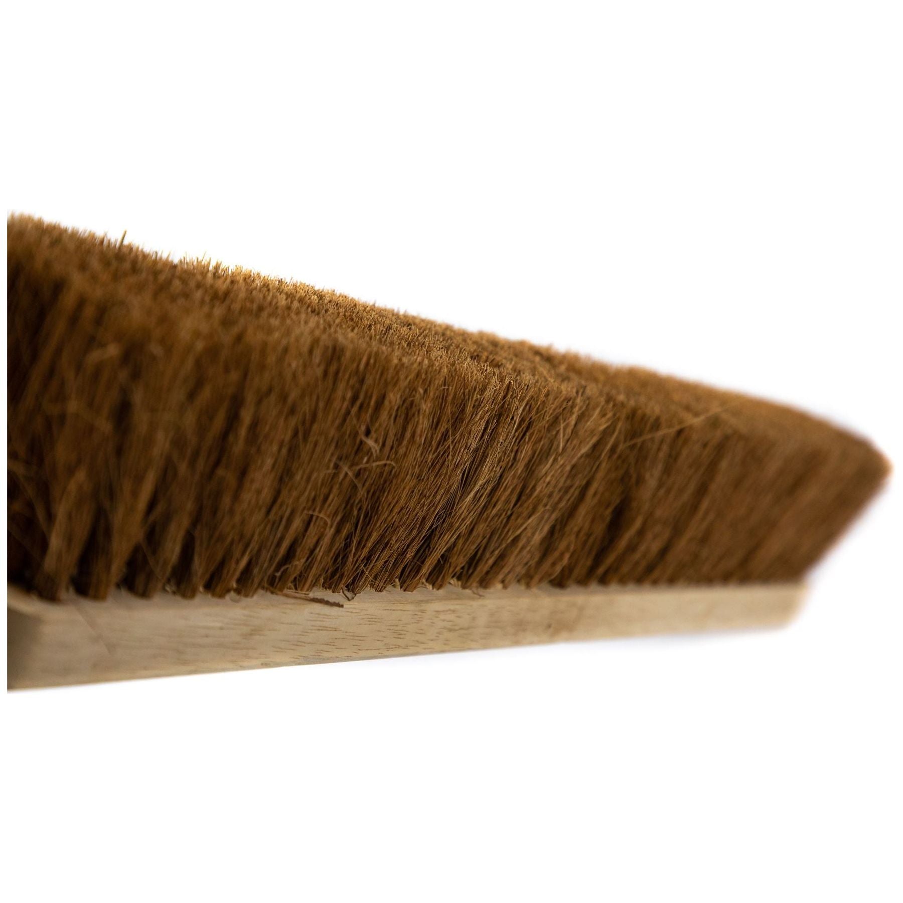 18" Newman and Cole Natural Soft Coco Broom Head with Hole and Wooden Handle