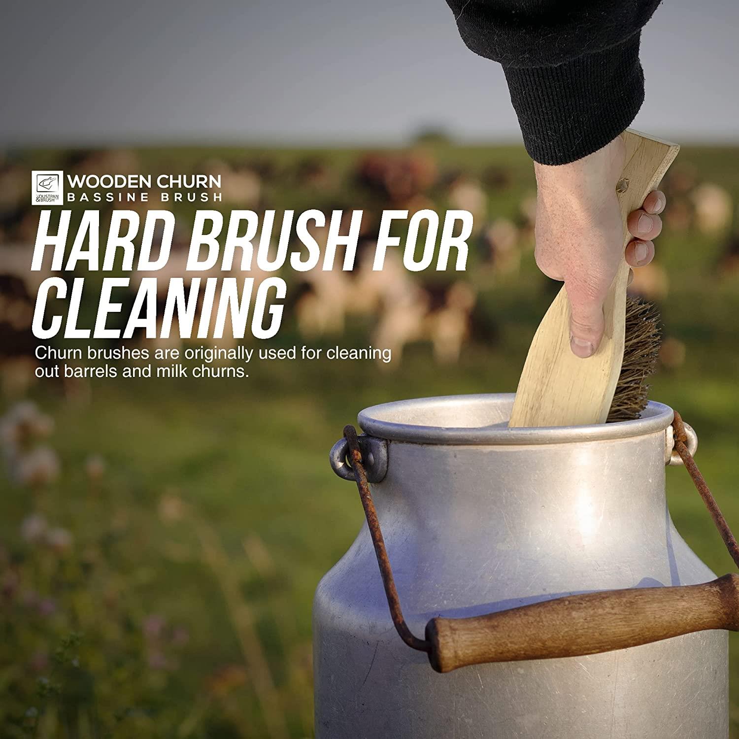 Traditional Wooden Churn Brush – Stiff Masonry & Brick Brush