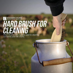 Traditional Wooden Churn Brush – Stiff Masonry & Brick Brush