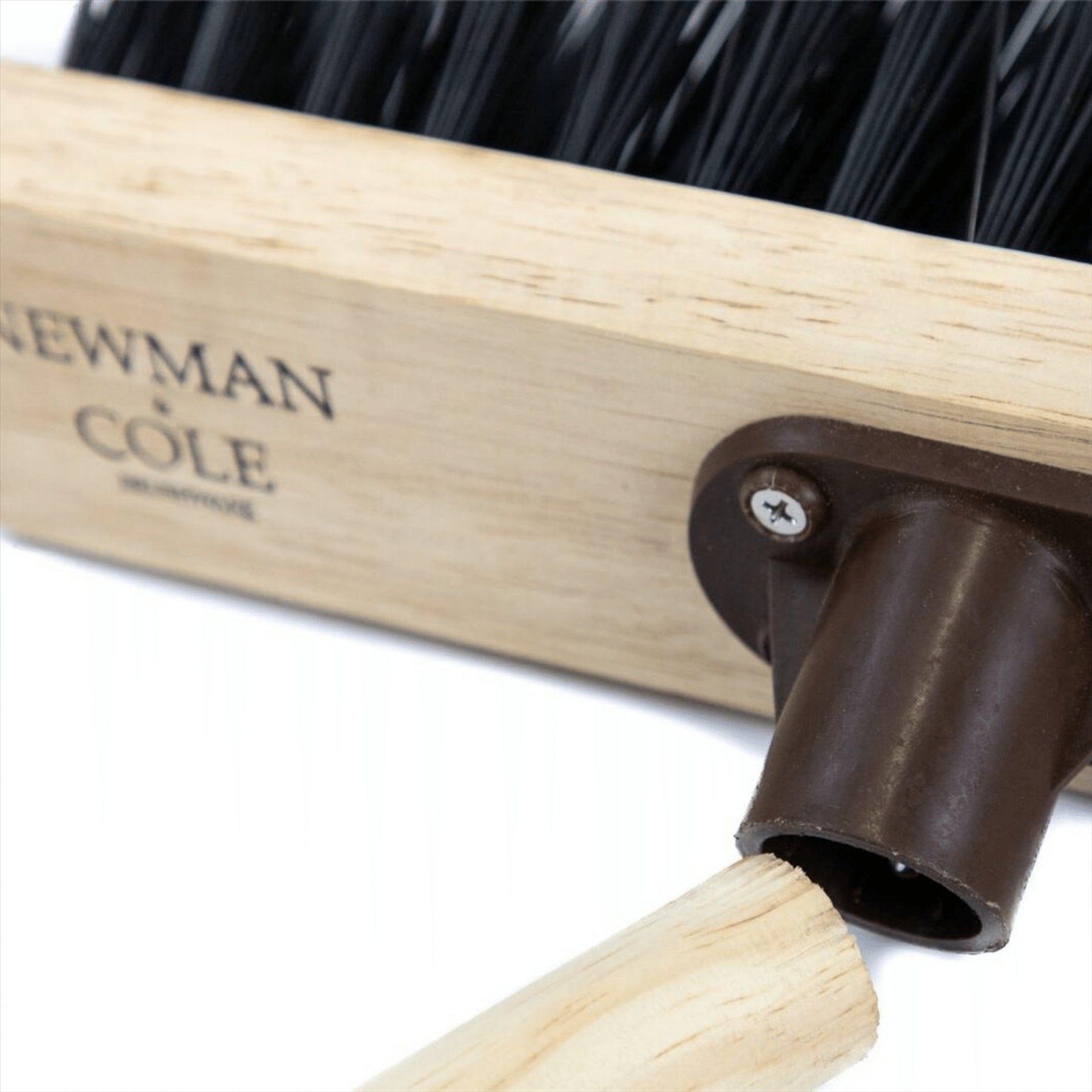 13" Newman & Cole Stiff PVC Flat Broom with Handle | Outdoor Sweeper