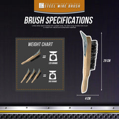 Wooden Wire Brush with Scraper | Single & Pack of 3