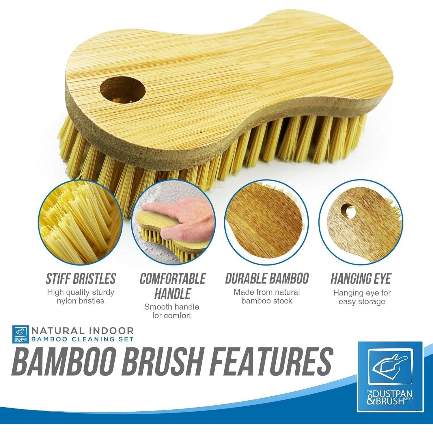 Bamboo Home Set - Broom, Mop, Scrubbing Brush & Dustpan