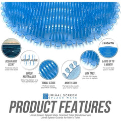 Urinal Screen Ocean Mist Blue - Pack of 10