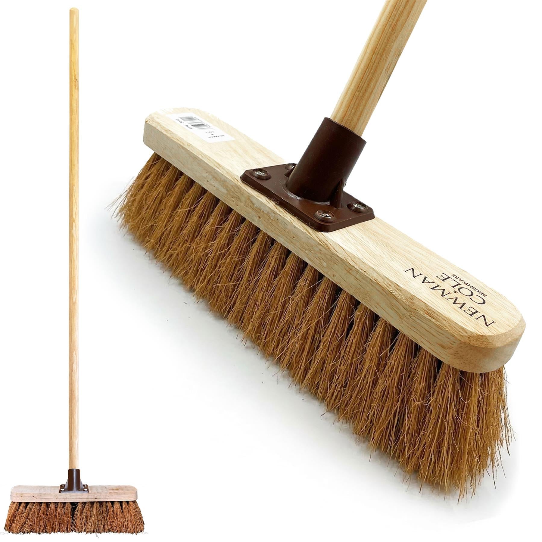12" Newman & Cole Natural Coco Broom with Wooden Handle