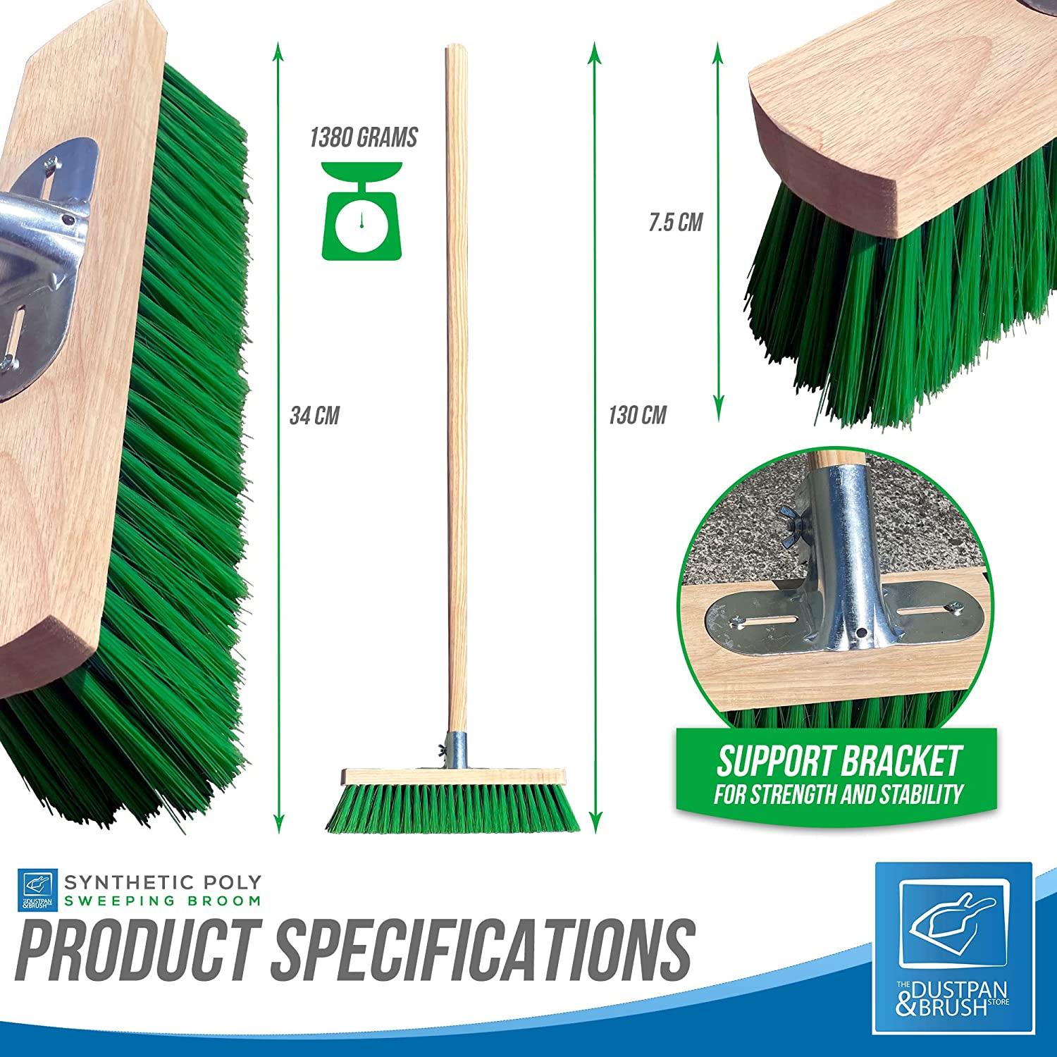 14" Poly Broom with Metal Bracket and Handle