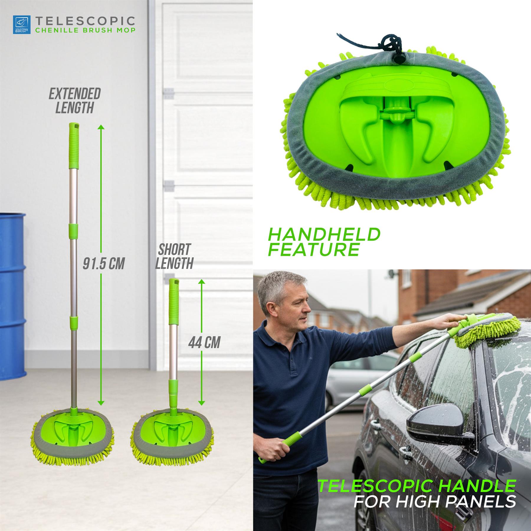 Chenille Car Wash Mop with Telescopic Handle